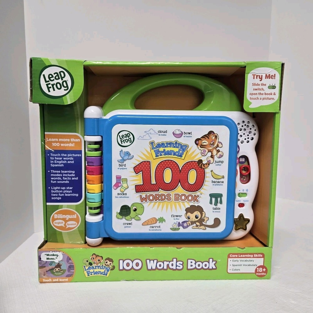 NWT LeapFrog Learning Friends 100 Words Book‎ Green Bilingual